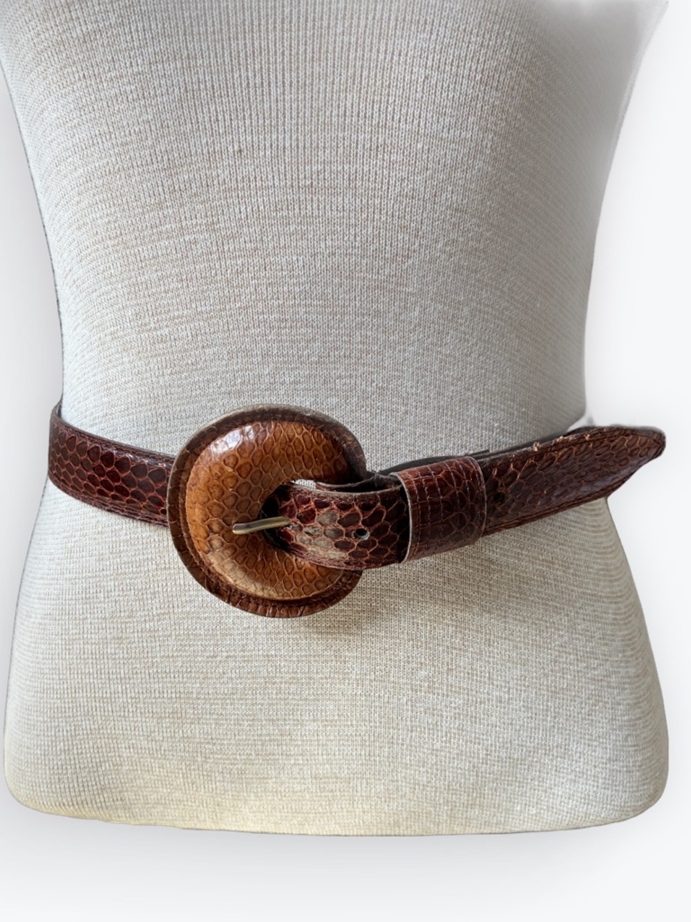 Vintage Ann Taylor Genuine Snakeskin Belt Brown